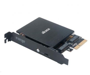 AKASA adaptér pro M.2 PCIe a M.2 SATA s RGB LED a chladičem