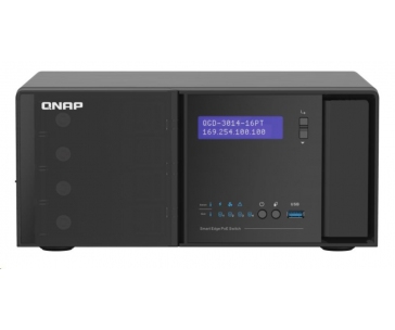 QNAP QGD-3014-16PT-8G (4C/Celeron J4125/2-2,7GHz/8GBRAM/4xSATA/3xUSB3.0/14x1GbE/2xGbE+SFP/2xHDMI/16xPoE+)