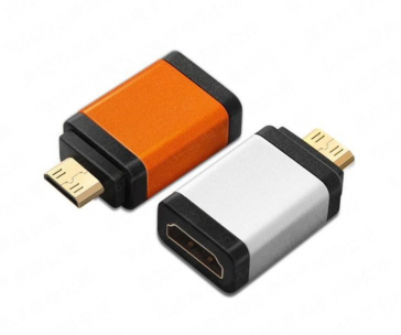 PremiumCord adaptér HDMI A - mini HDMI C (F/M), oranžová