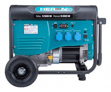 HERON 8896413 elektrocentrála benzínová 13HP/5,5kW, pro svařování, podvozek