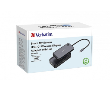 VERBATIM Display Adapter Share My Screen 1080P, USB-C hub