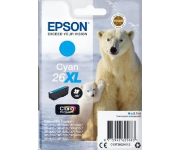 EPSON ink bar Singlepack "Lední medvěd" Cyan 26XL Claria Premium Ink