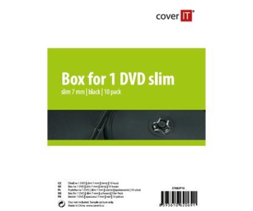 COVER IT obal na 1 DVD 7mm slim černý 10ks/bal