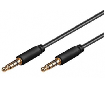 PREMIUMCORD Kabel Jack 3.5mm 4 pinový M/M 0,5m pro Apple iPhone, iPad, iPod