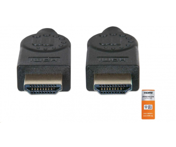 MANHATTAN Kabel HDMI Premium High Speed + Ethernet, 5m, černý
