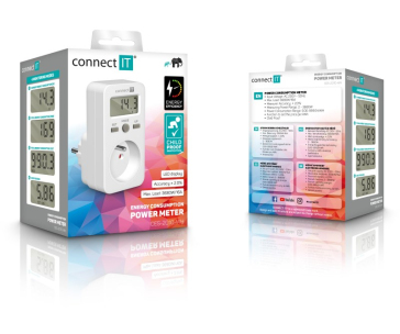 CONNECT IT Digitální měřič PowerMeter, Měřič spotřeby el. energie, bílá