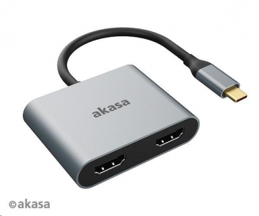 AKASA adaptér USB-C na HDMI MST (single or dual display output, HDMI), 4K@30Hz dual, 4K@60Hz sigle