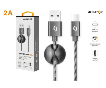 ALIGATOR datový kabel  PREMIUM 2A, USB-C, černá