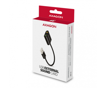 AXAGON ADA-12, USB 2.0 - externí zvuková karta, 48kHz/16-bit stereo, kovová, kabel USB-A 15 cm