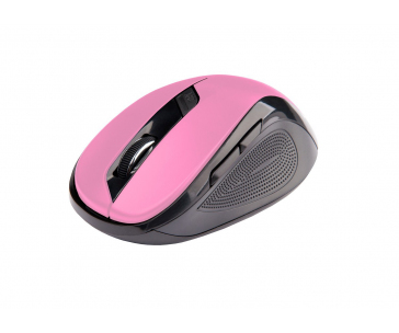 C-TECH myš WLM-02, černo-růžová, bezdrátová, 1600DPI, 6 tlačítek, USB nano receiver