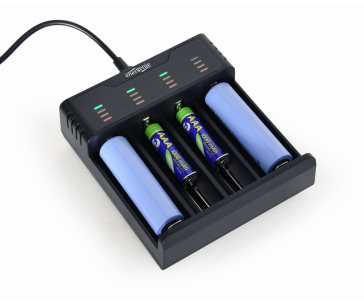 GEMBIRD nabíječka baterií BC-USB-02, 4ks, Ni-MH + Li-ion