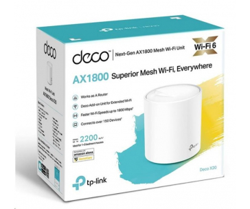 TP-Link Deco X20(1-pack) WiFi6 Mesh (AX1800, 2,4GHz/5GHz, 2xGbELAN/WAN)