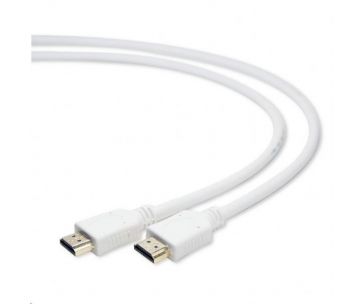 GEMBIRD Kabel HDMI-HDMI 3m, 1.4, M/M stíněný, zlacené kontakty, bílý