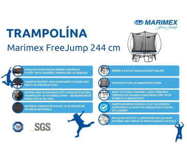 Marimex Trampolína bezpružinová Free Jump 244 cm