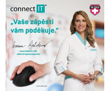 CONNECT IT FOR HEALTH LADIES ergonomická vertikální myš, bezdrátová