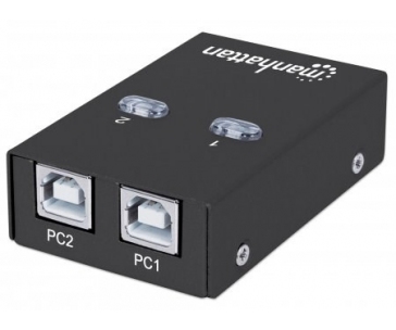 MANHATTAN USB 2.0 přepínač 2:1 (switch, 1 zařízení pro 2 PC)