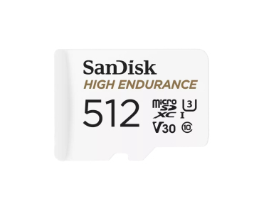SanDisk MicroSDXC karta 512GB High Endurance (R:100/W:40 MB/s, C10, U3, V30) + adaptér