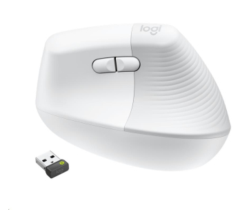 Logitech Lift Vertical Ergonomic Mouse for Business, 2.4GHZ/BT, off-white/pale grey