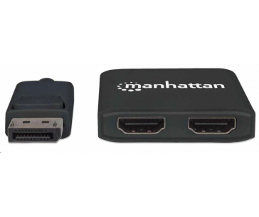 Manhattan rozbočovač, MST hub DisplayPort na Dual HDMI (M/F), černá