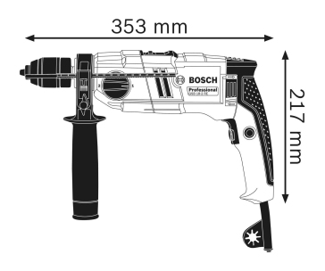 BOSCH GSB 18-2 RE, příklepová vrtačka, 800 W, zeď 18 / 14 mm, dřevo 35 / 22 mm