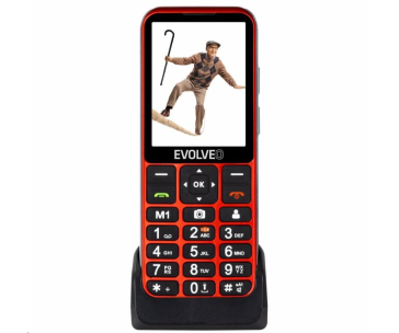 EVOLVEO EP-880 EasyPhone LT Senior, nabíjecí stojánek, červená