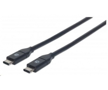 MANHATTAN USB 3.1 Gen2 Cable, Type-C Male / Type-C Male, 50 cm 3A, Black