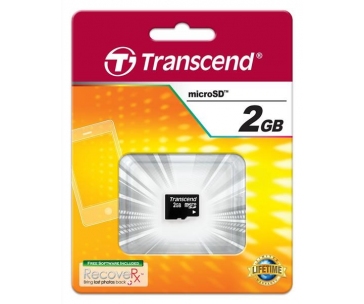 TRANSCEND MicroSD karta 2GB, bez adaptéru