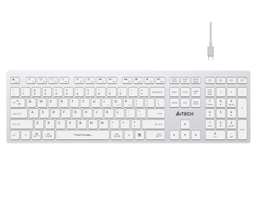 A4tech FBX50C, bezdrátová kancelářská klávesnice, bílá
