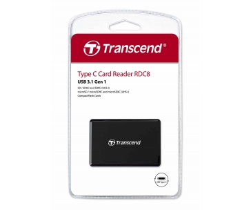 TRANSCEND Card Reader RDC8K2, USB 3.1 Gen1 All-in-1 Multi Card Reader,Type C