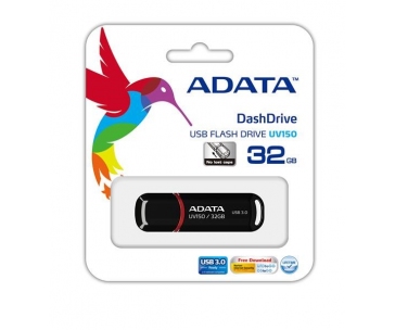ADATA Flash Disk 128GB UV150, USB 3.1 Dash Drive (R:90/W:20 MB/s) černá