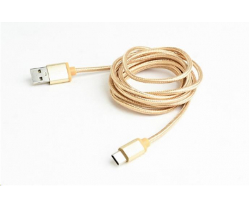 GEMBIRD Kabel USB na USB-C kabel (AM/CM), 1,8m, opletený, zlatý, blister