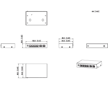 Dahua PFS3006-4ET-60-V2, desktop switch, 6 portů, 10/100 Mb/s, neřízený, 4 PoE