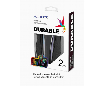 ADATA Externí HDD 2TB 2,5" USB 3.2 HD770G, červená