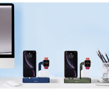 COTECi nabíjecí stanice Base29 3v1 pro Apple iPhone & Watch & AirPods/Pro šedá