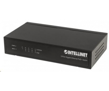 Intellinet 5-port Gigabit PoE Switch, 4x GbE PoE+, 1x GbE, PoE 60W, fanless