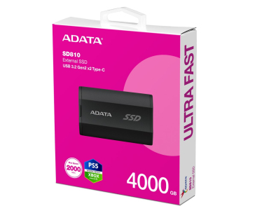 ADATA External SSD 4TB SD810 USB 3.2 USB-C, Černá