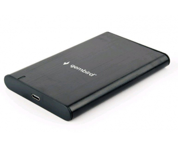 GEMBIRD externí box pro 2,5" disky, USB 3.1, Type-C, broušený hliník, černá