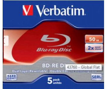 VERBATIM BD-RE DL (5-pack)Blu-Ray/Jewel/2x/50GB