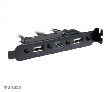 AKASA adaptér MB interní, Type-C USB3.1 Gen1 internal adapter cable + Type-A USB2.0  ports, 40 cm