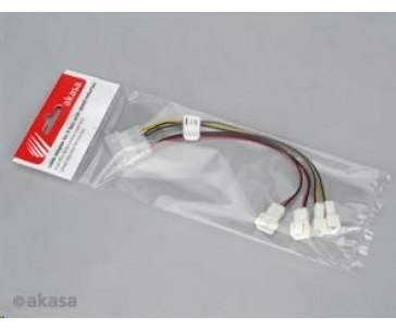AKASA kabel  redukce Molex na 4x 3-pin fan konektor