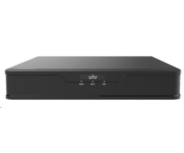 Uniview Hybridní NVR, 6 kanálů (max. 4 analog nebo až 6 IP), až 8MPx, (bez HDD)
