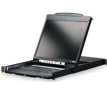 ATEN dual rail console, 19" LCD, rack 19", klávesnice, touchpad