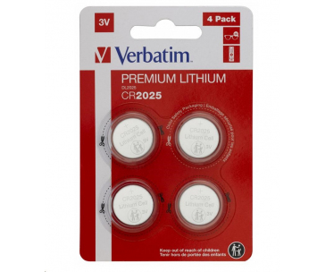 VERBATIM Lithium baterie CR2025 3V 4 Pack