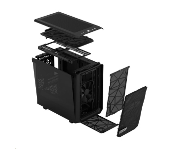 FRACTAL DESIGN skříň Meshify 2 Nano Black TG Dark Tint, USB 3.1 Type-C, 2x USB 3.0, bez zdroje, miniITX