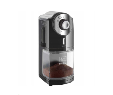 Melitta Molino mlýnek na kávu, 100 W, 17 hrubostí mletí, zásobník na 200 g, černý