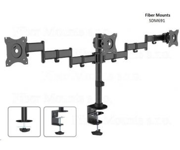 Fiber Mounts SDM691 - stolní držák na 3 monitory