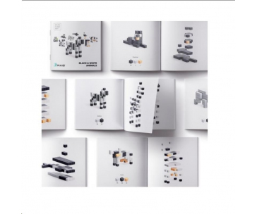 PIXIO Black & White Animals magnetická stavebnice