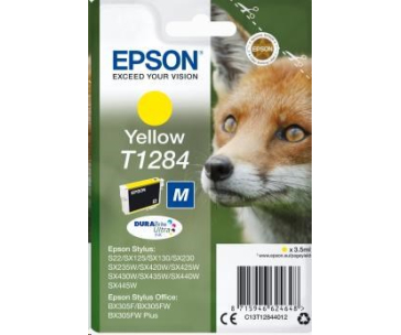 EPSON ink bar Singlepack "Liška" Yellow T1284 DURABrite Ultra Ink (3,5 ml)
