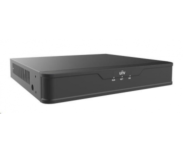 Uniview NVR, 4 kanály, H.265, 1x HDD, 8Mpix (64Mbps/64Mbps), HDMI, VGA, 4K, ONVIF, 2x USB, audio