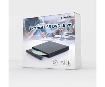 GEMBIRD externí DVD-ROM vypalovačka DVD-USB-04, černá